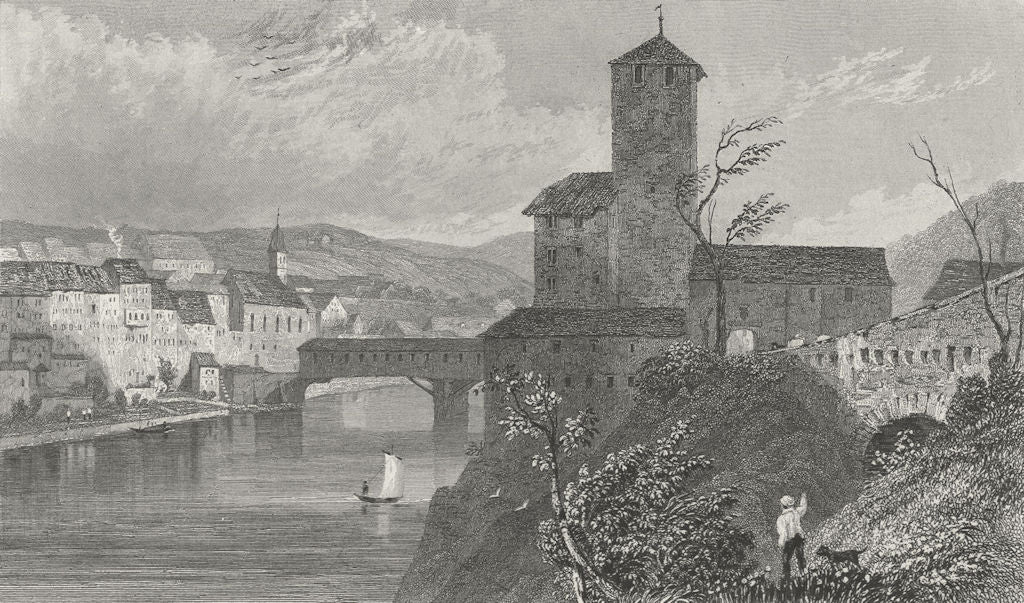 SWITZERLAND. Eglisau. Germany. Tombleson 1830 old antique print picture